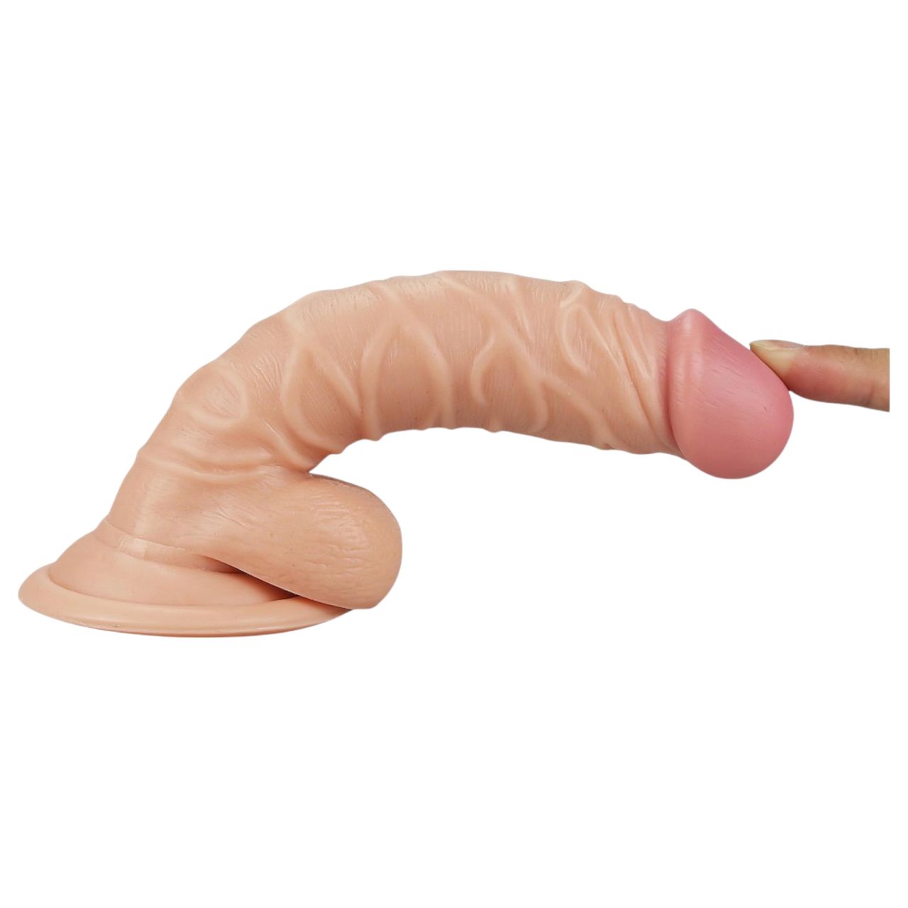 Real Extreme - tapadókorongos, herés G-pont dildó - 19 cm (testszínű) Real Extreme - tapadókorongos, herés G-pont dildó - 19 cm (testszínű)