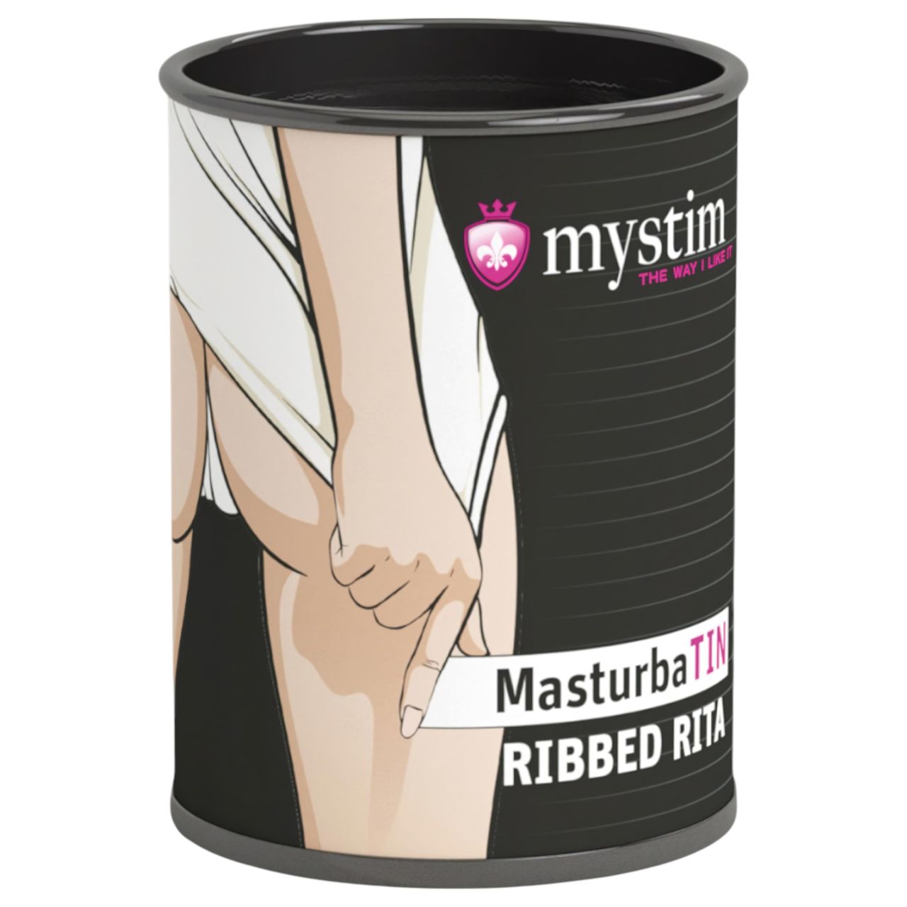 mystim MasturbaTIN Ribbed Rita - lamellás maszturbátor (fehér)