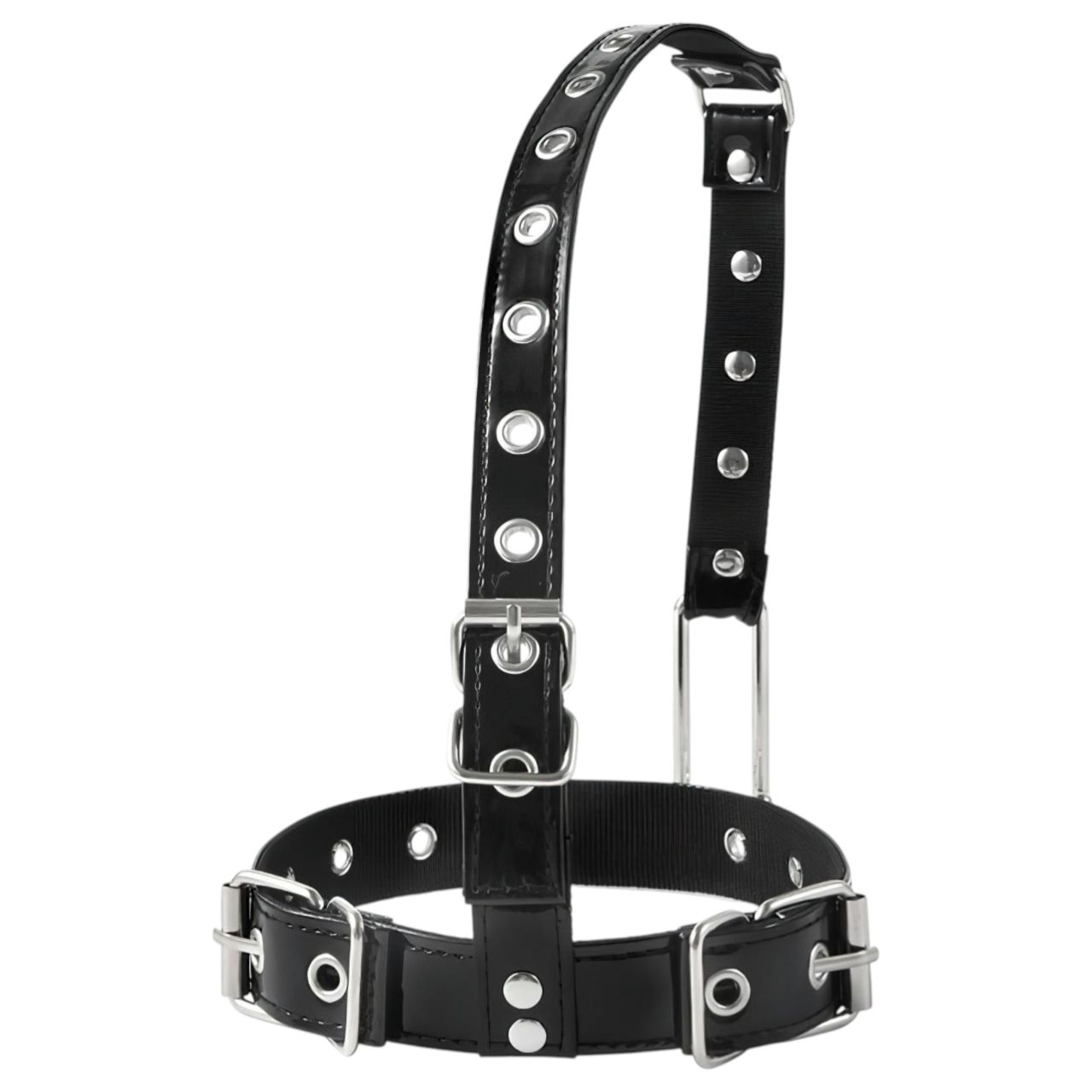 Latetobed - BDSM nyakörv orrkampóval, bondage kellék (fekete)
