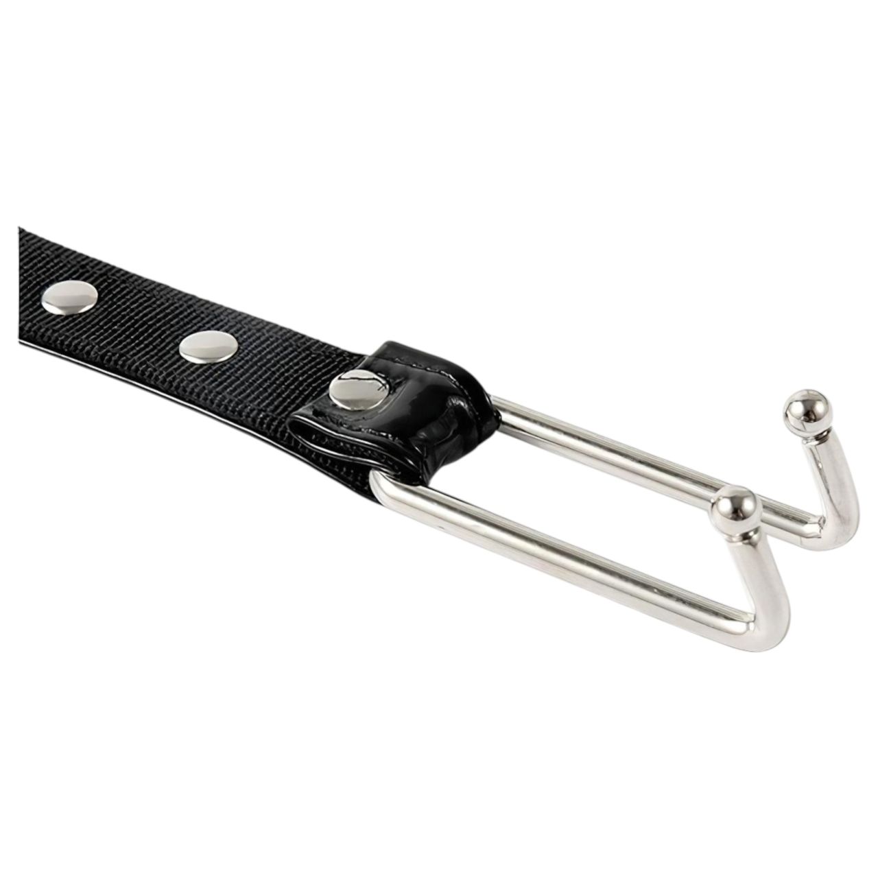 Latetobed - BDSM nyakörv orrkampóval, bondage kellék (fekete)