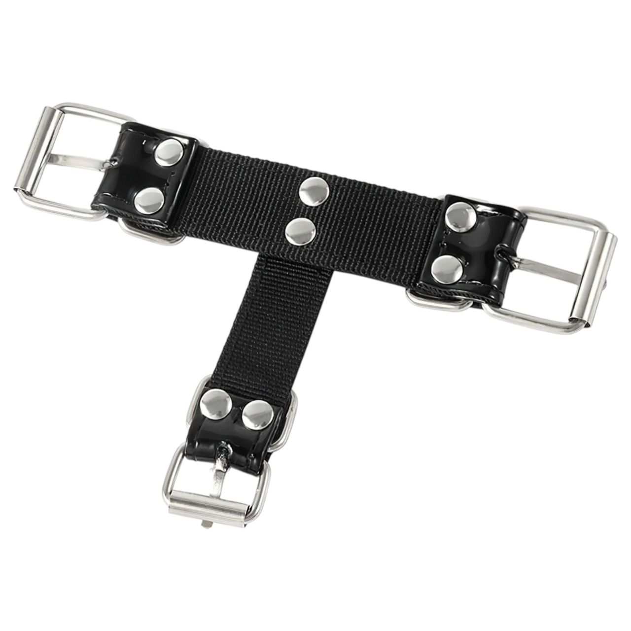 Latetobed - BDSM nyakörv orrkampóval, bondage kellék (fekete)