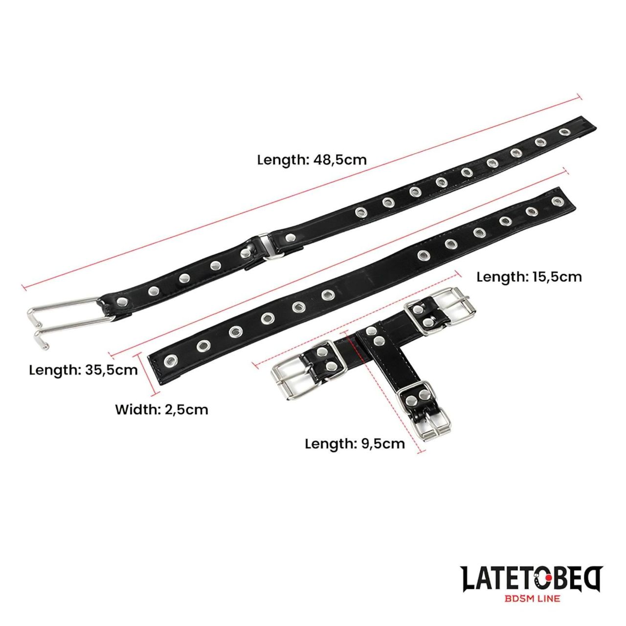 Latetobed - BDSM nyakörv orrkampóval, bondage kellék (fekete)