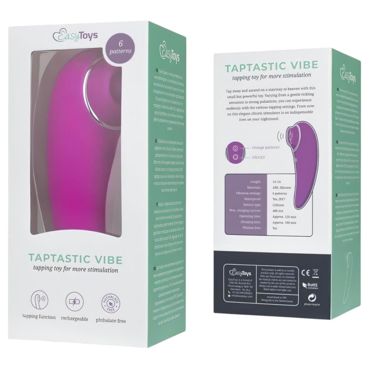 EasyToys Taptastic Vibe - akkus, vízálló csikló vibrátor (pink) EasyToys Taptastic Vibe - akkus, vízálló csikló vibrátor (pink)