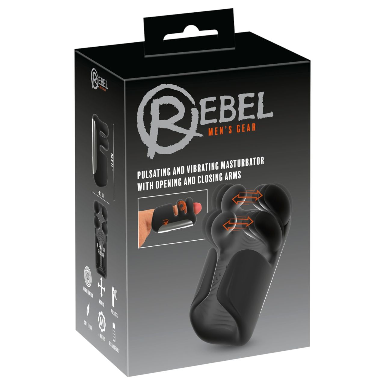 Rebel - lüktető, vibrációs maszturbátor (fekete)