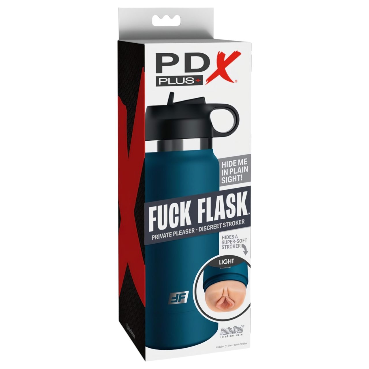 PDX - Fuck Flask Private Pleaser - művagina kulacsban (kék-natúr)