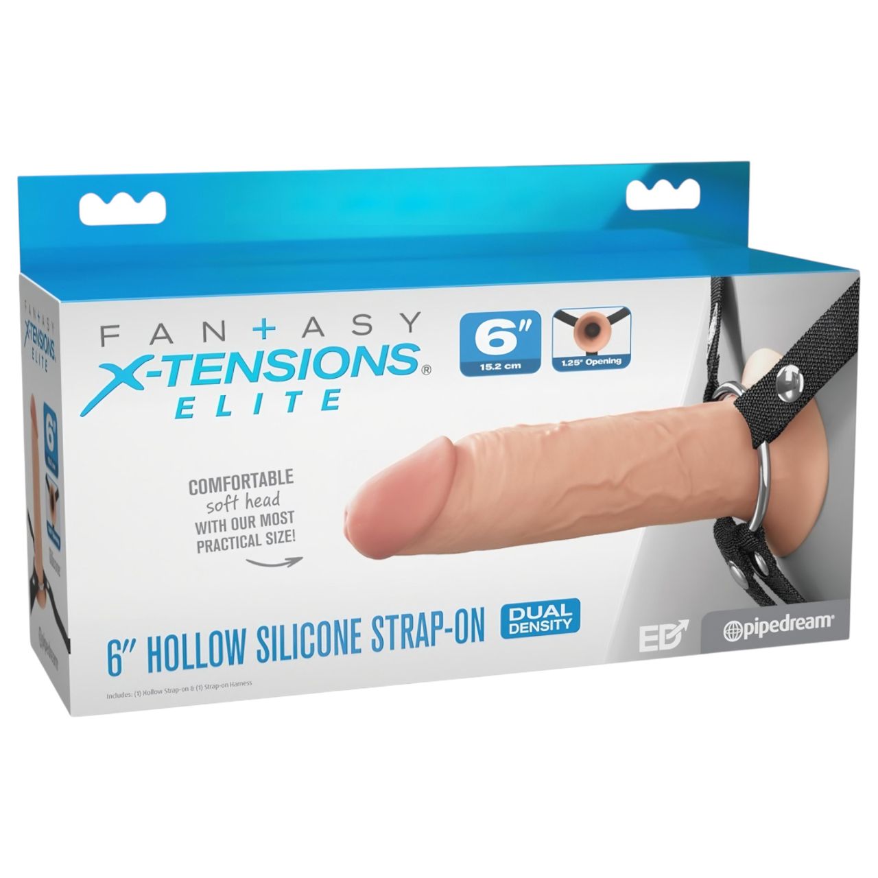 X-TENSION Elite - üreges felcsatolható dildó (testszínű)