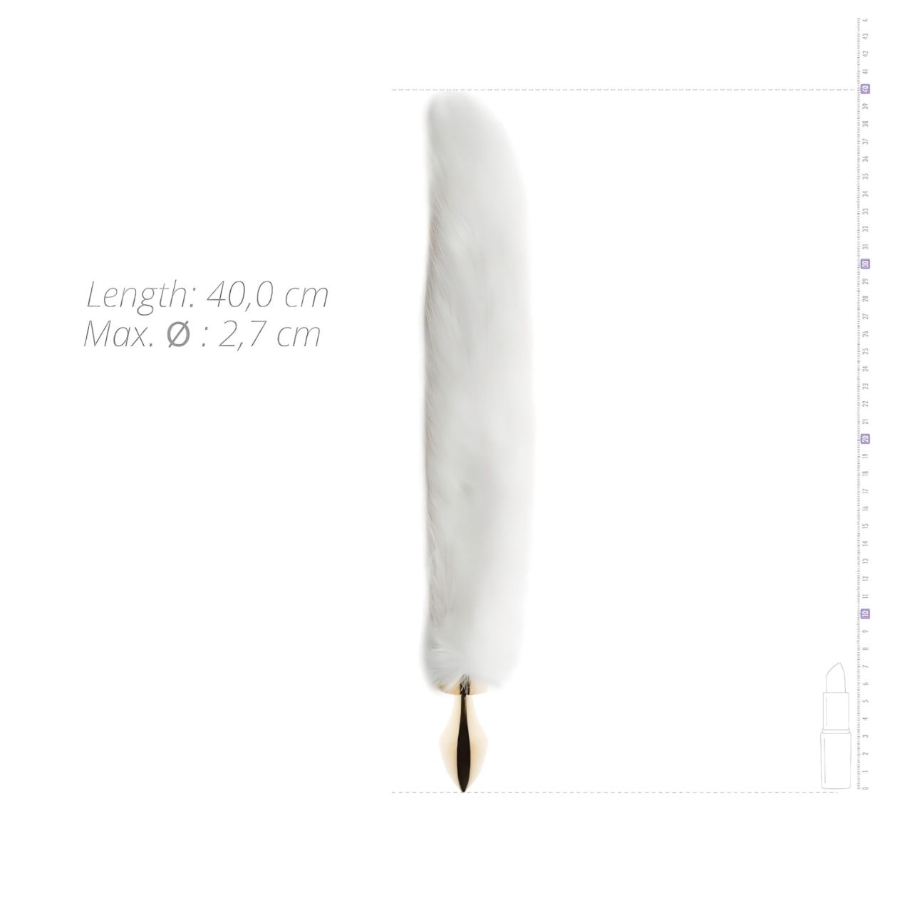 EasyToys Fox NO13 - fém butt plug rókafarokkal (arany-fehér) EasyToys Fox NO13 - fém butt plug rókafarokkal (arany-fehér)