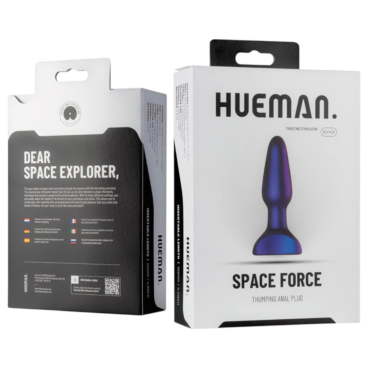 Hueman Space Force - vízálló, lökő anál vibrátor (lila)