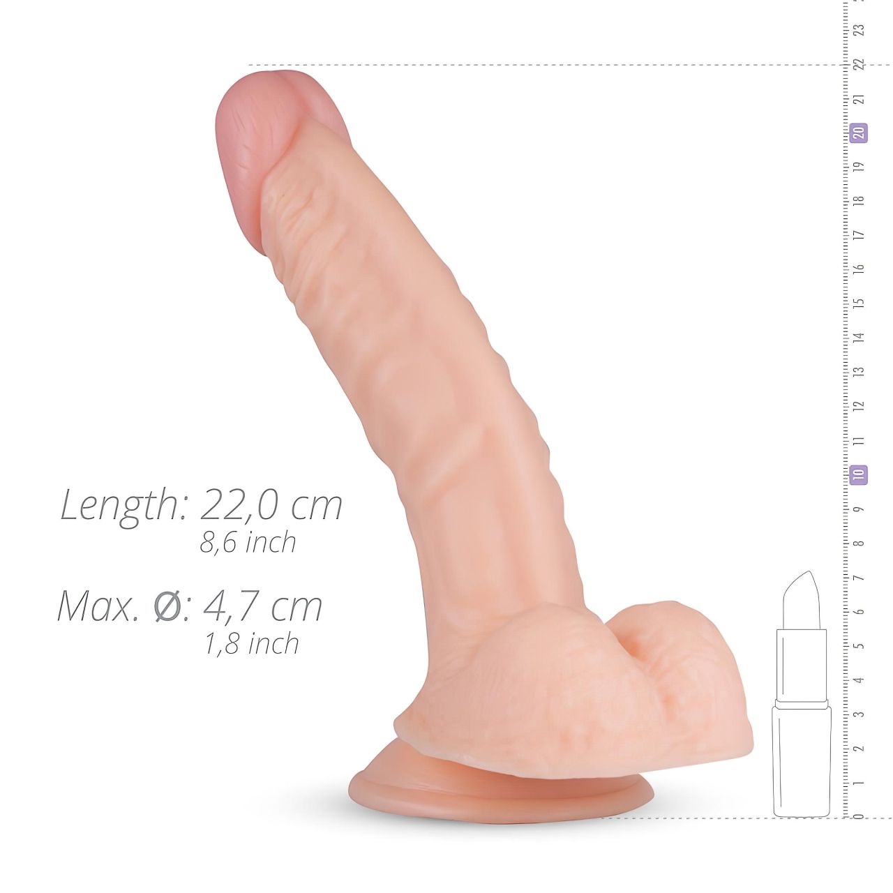 Real Fantasy Derek - herés élethű dildó - 22 cm (testszínű) Real Fantasy Derek - herés élethű dildó - 22 cm (testszínű)
