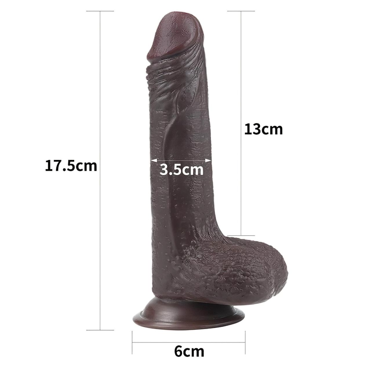 Lovetoy Sliding-Skin - kétrétegű dildó - 18 cm (barna)