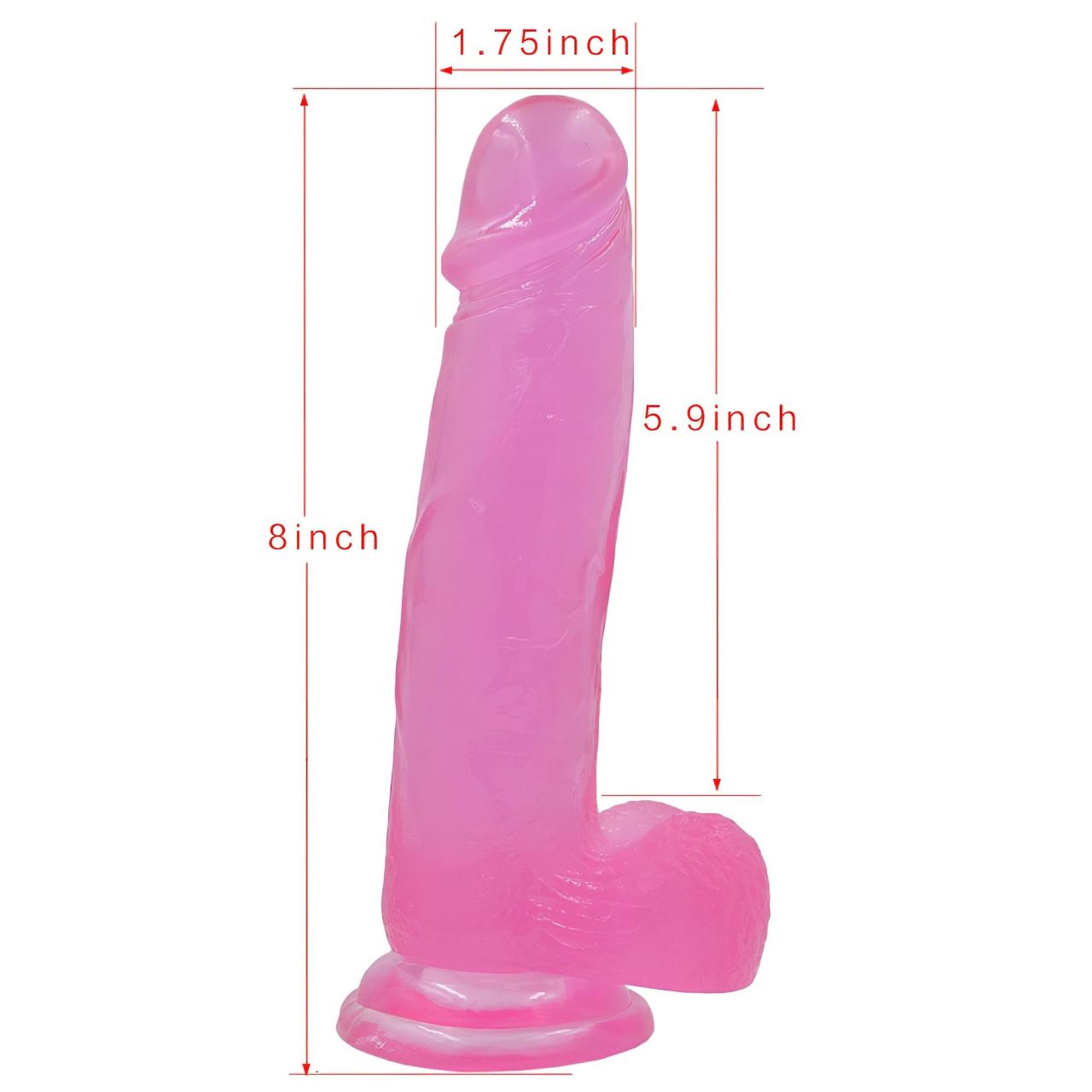 Lovetoy Jelly Studs - tapadókorongos dildó - 20 cm (pink)