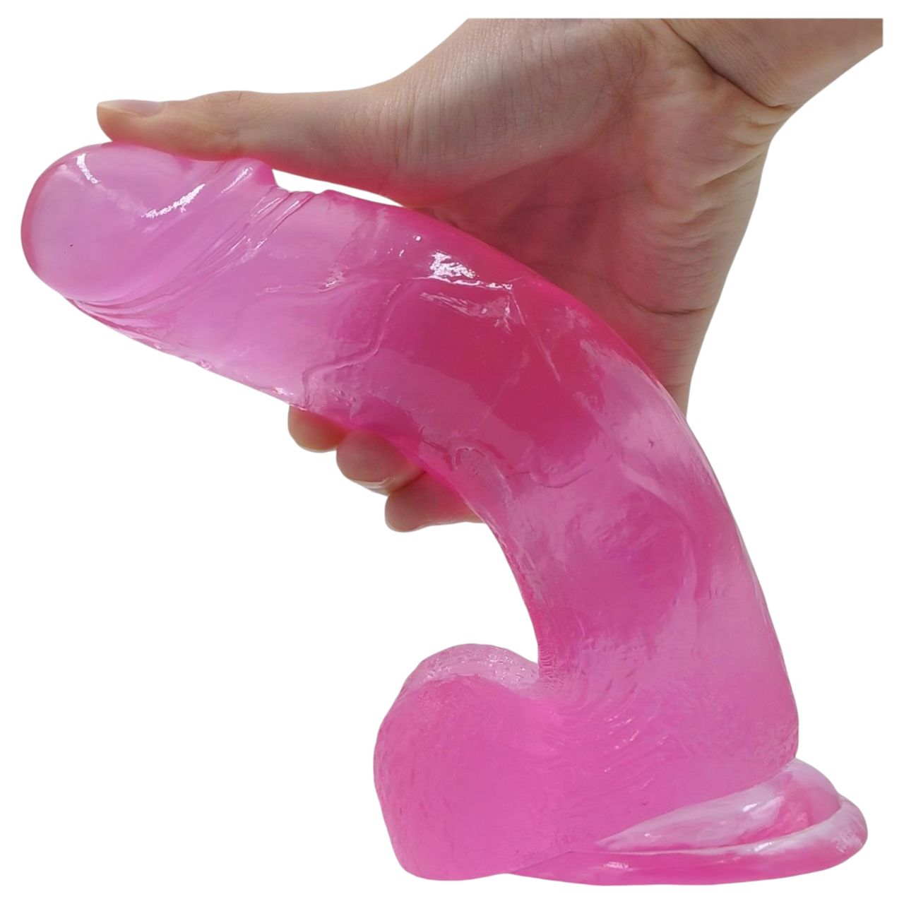Lovetoy Jelly Studs - tapadókorongos dildó - 20 cm (pink)