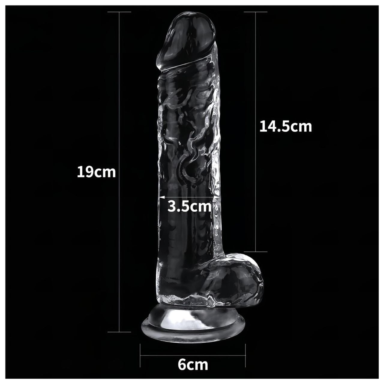 Lovetoy Flawless Clear - tapadókorongos dildó - 19 cm (átlátszó) Lovetoy Flawless Clear - tapadókorongos dildó - 19 cm (átlátszó)