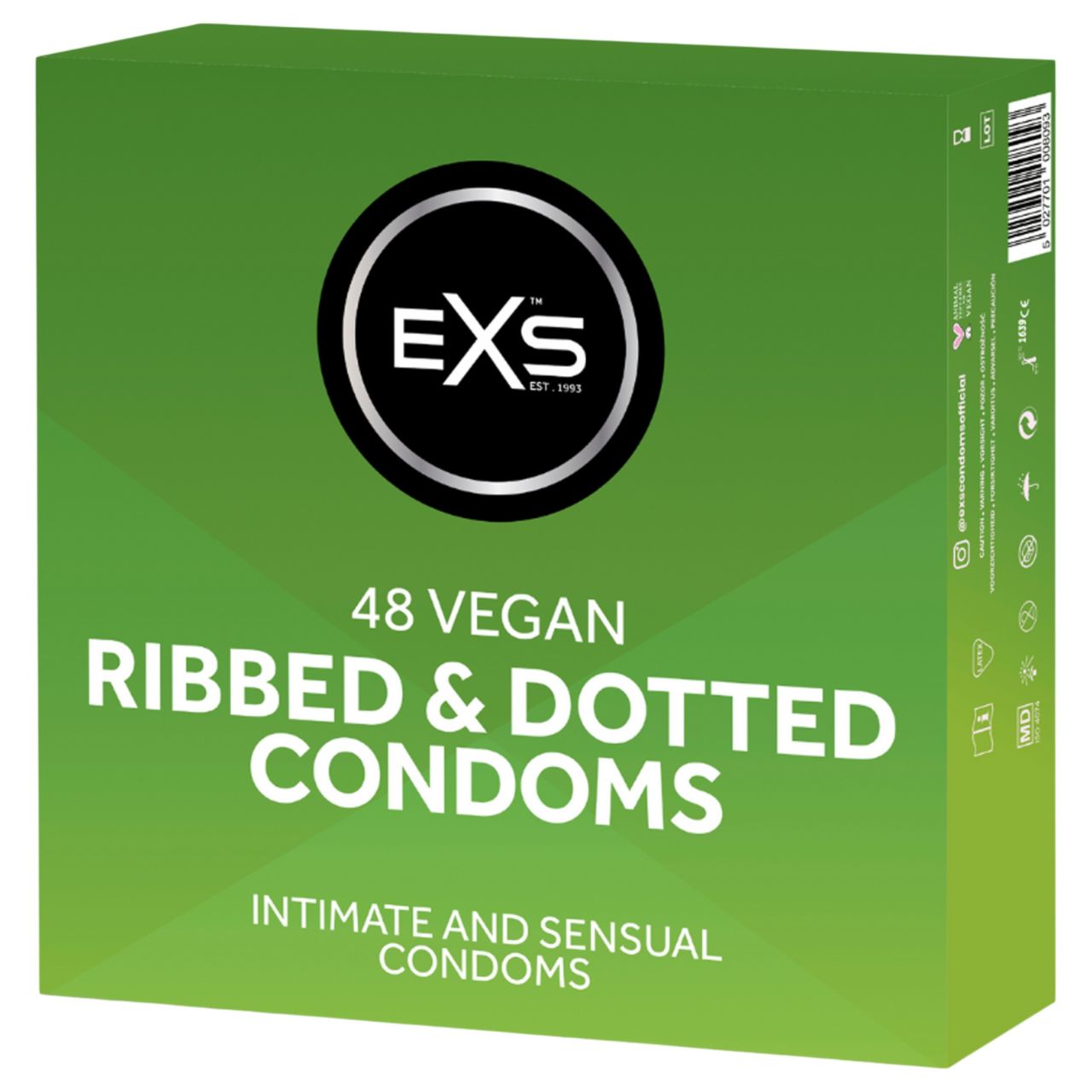 EXS Ribbed & Dotted - bordázott, pontozott óvszer (48 db)