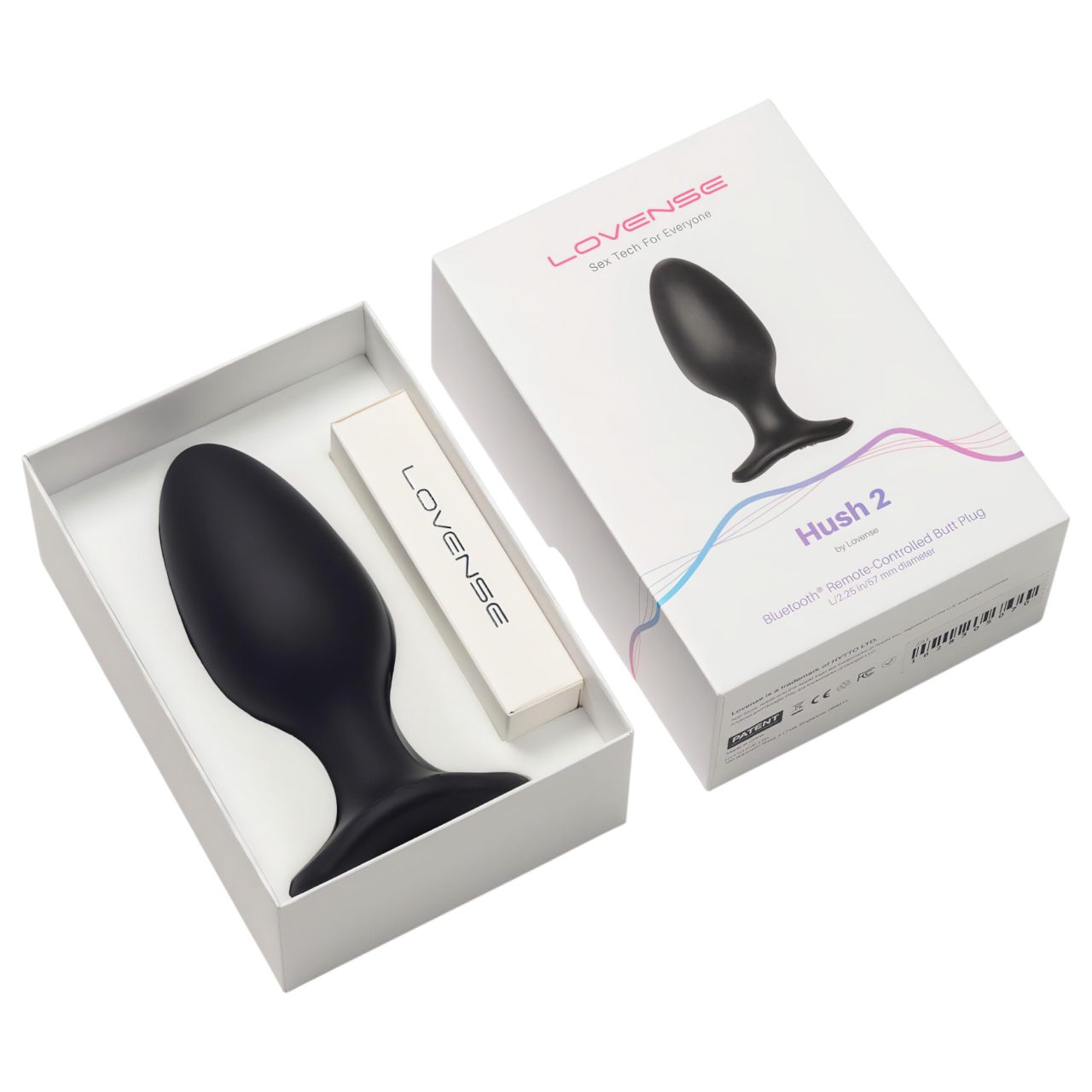 LOVENSE Hush 2 L - akkus kis anál vibrátor (57 mm, fekete)
