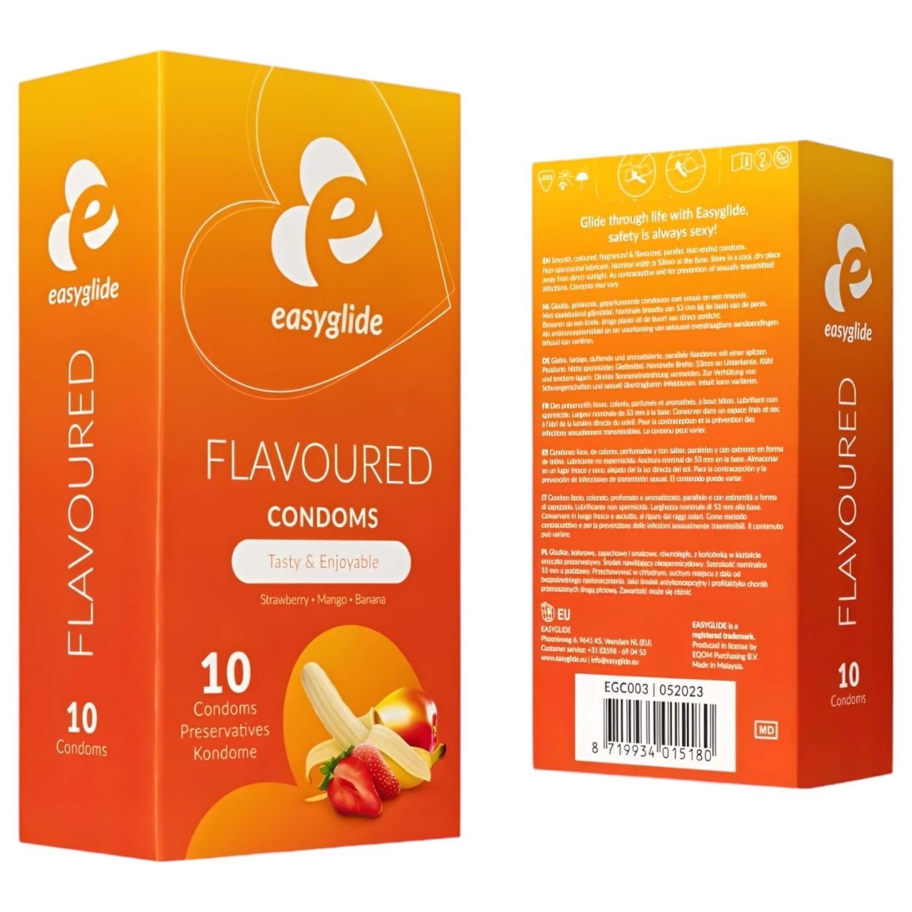 EasyGlide Flavoured - gyümölcs ízű óvszer (10 db)