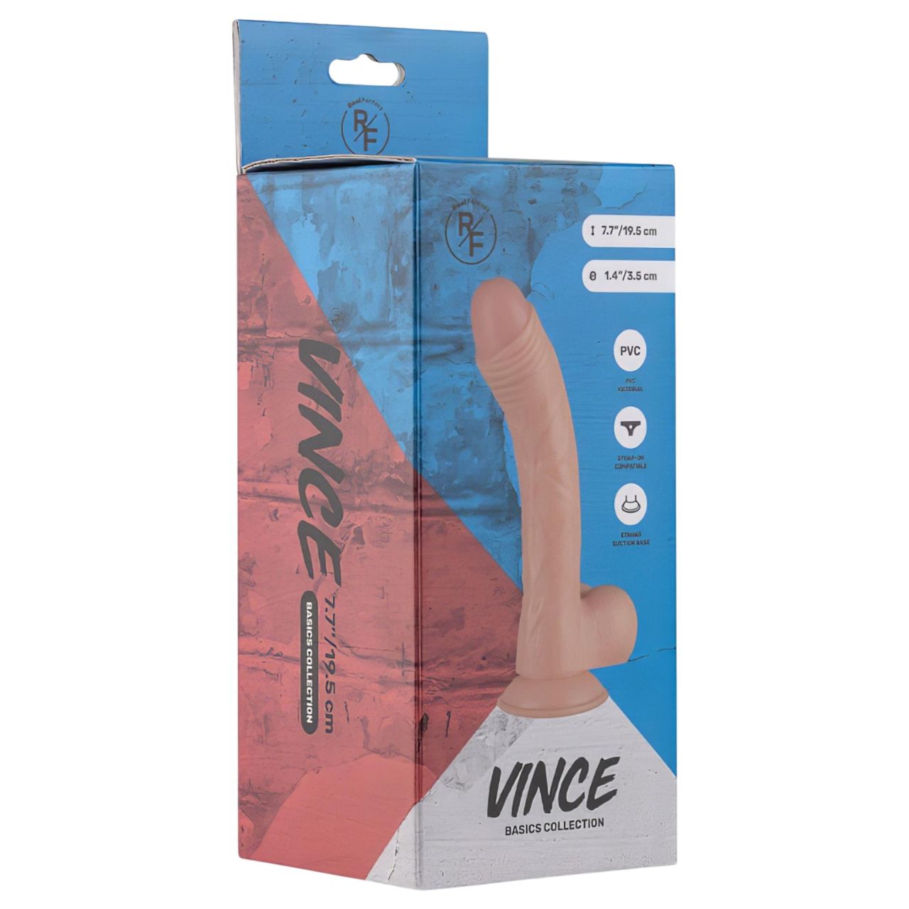 Real Fantasy Vince - herés fitymás dildó - 19,5 cm (testszínű) Real Fantasy Vince - herés fitymás dildó - 19,5 cm (testszínű)