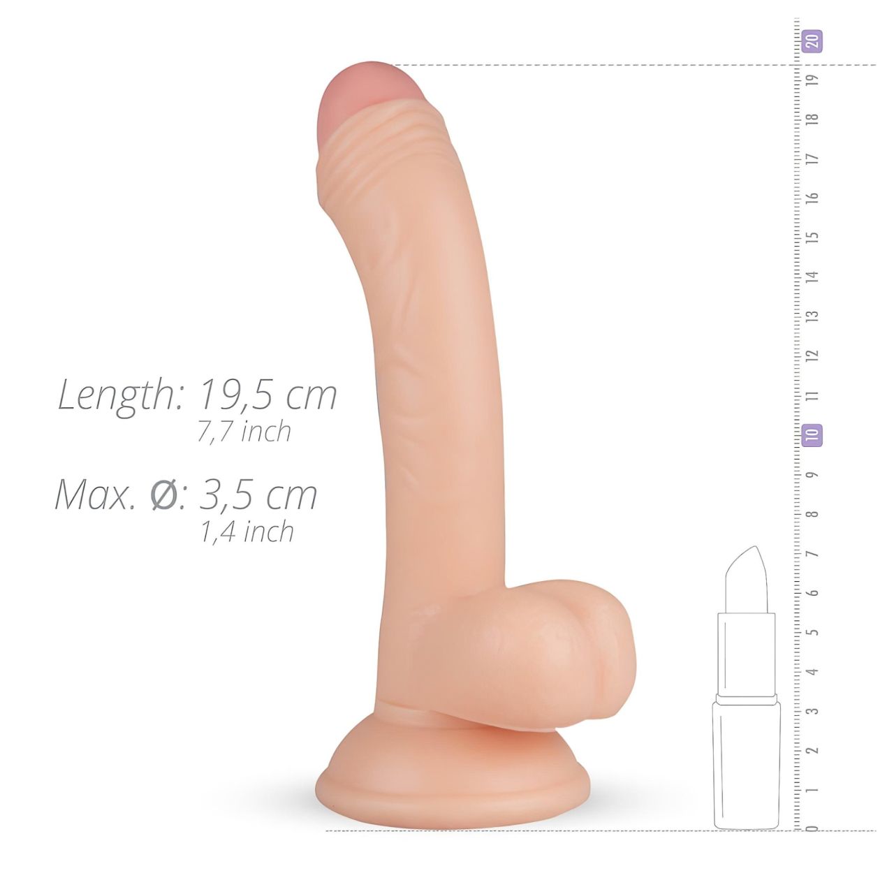 Real Fantasy Vince - herés fitymás dildó - 19,5 cm (testszínű) Real Fantasy Vince - herés fitymás dildó - 19,5 cm (testszínű)