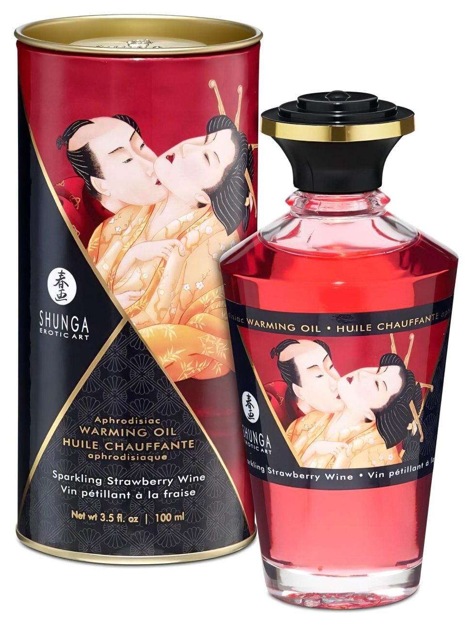 Shunga - melegítő masszázsolaj - pezsgő-eper (100 ml) Shunga - melegítő masszázsolaj - pezsgő-eper (100 ml)