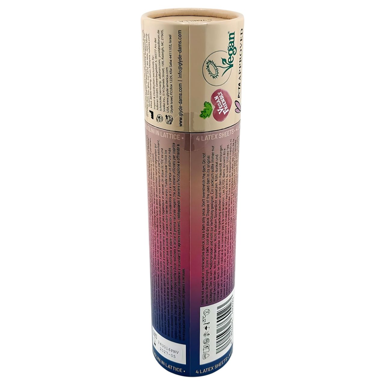 GLYDE vegán nyalókendő - vanília ízű latex óvókendő (4 db)