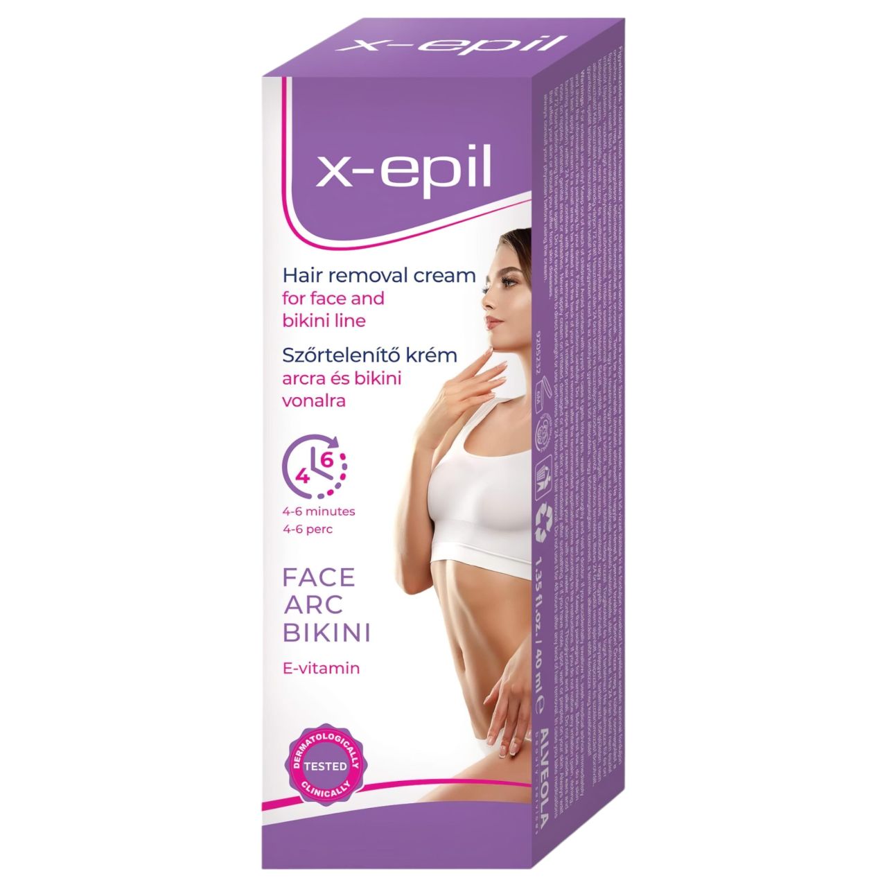 X-Epil - szőrtelenítő krém arcra/bikini vonalra (40 ml)