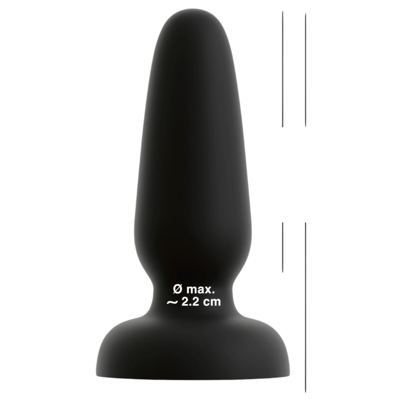 Black Velvets - tapadókorongos szilikon anál plug (fekete) - S