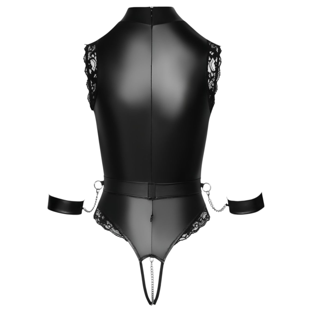 Cottelli Bondage - nyitott cici villantós body (fekete)