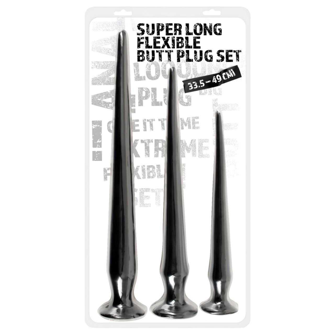 You2Toys - extra hosszú anál plug szett (3 részes, fekete)