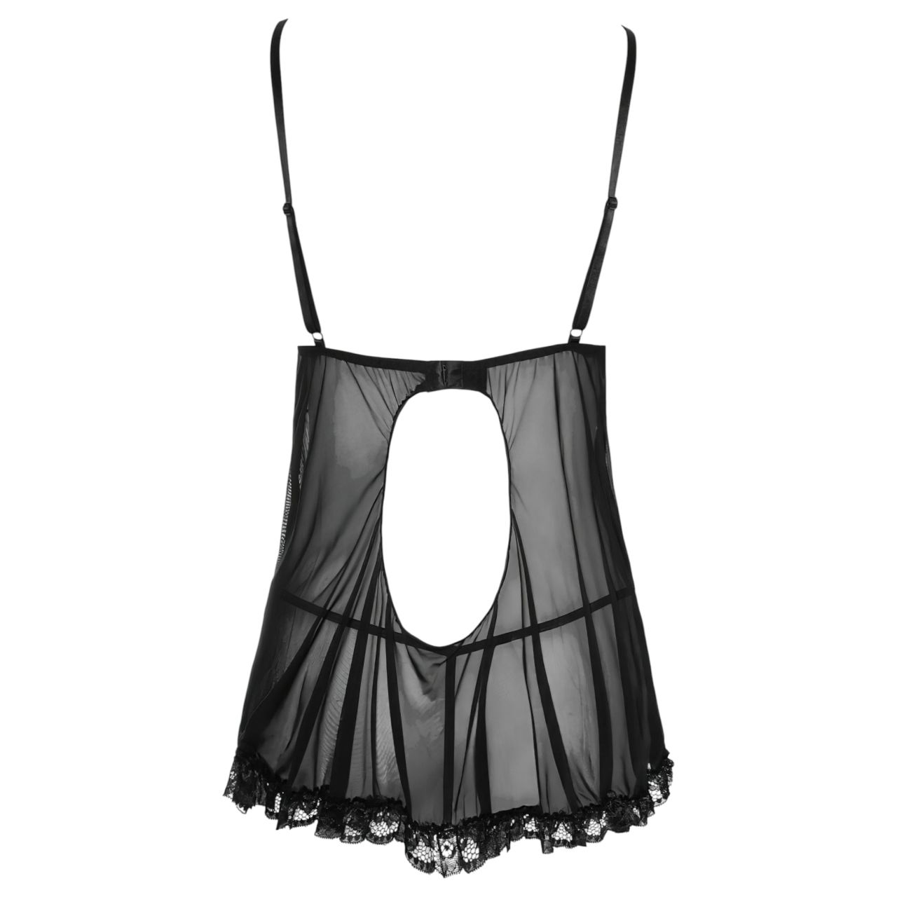 Cottelli - Lenge, fodros babydoll (fekete)