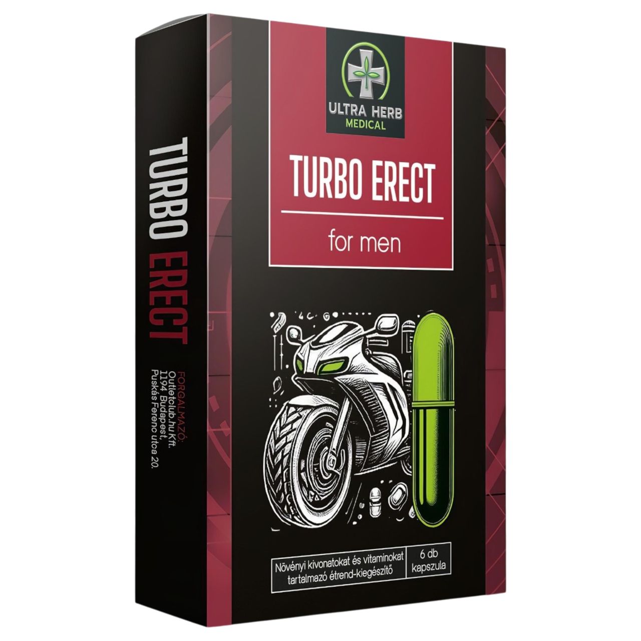 Turbo Erect - étrend kiegészítő kapszula férfiaknak (6 db)