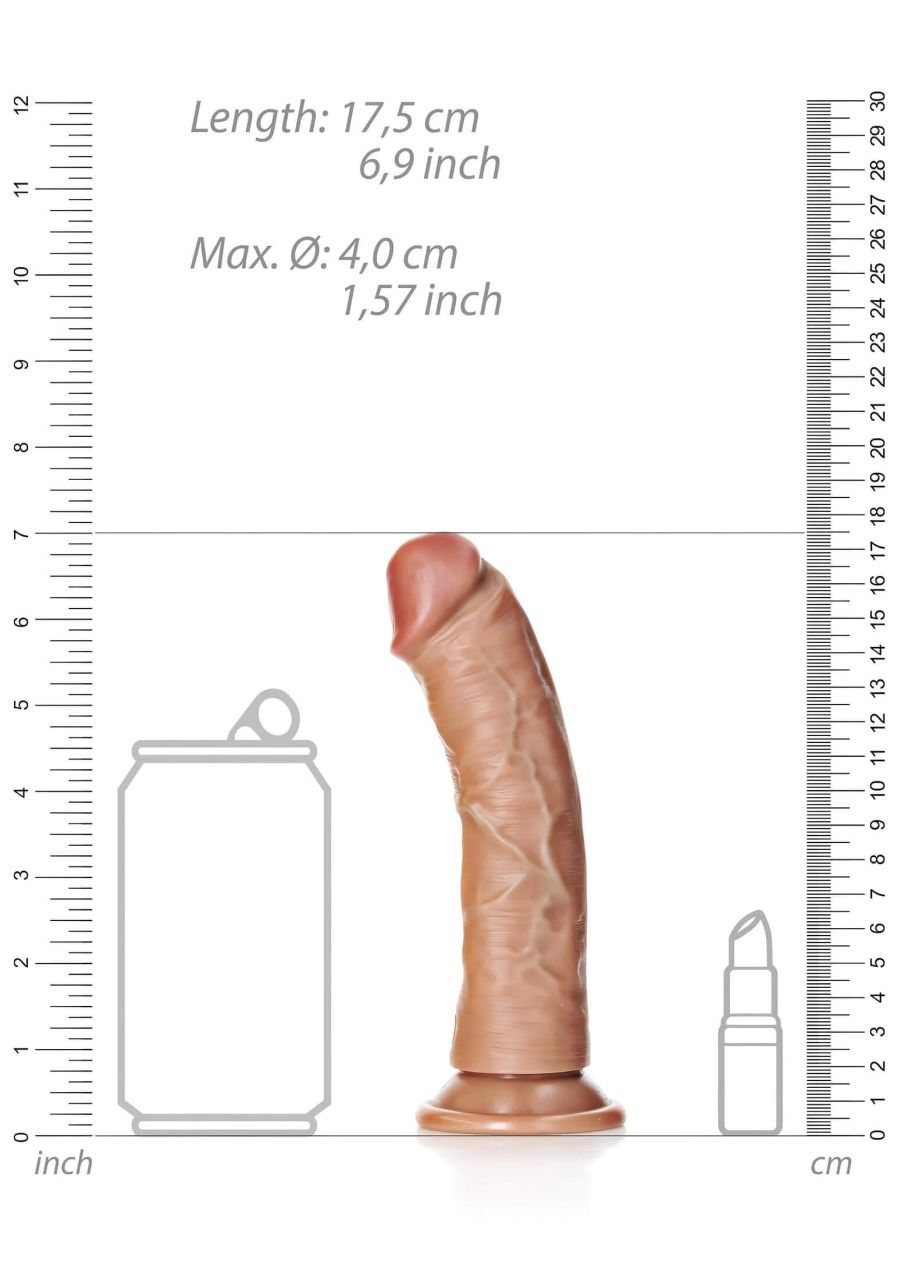 RealRock - realisztikus dildó - 15,5 cm (sötét testszínű) RealRock - realisztikus dildó - 15,5 cm (sötét testszínű)