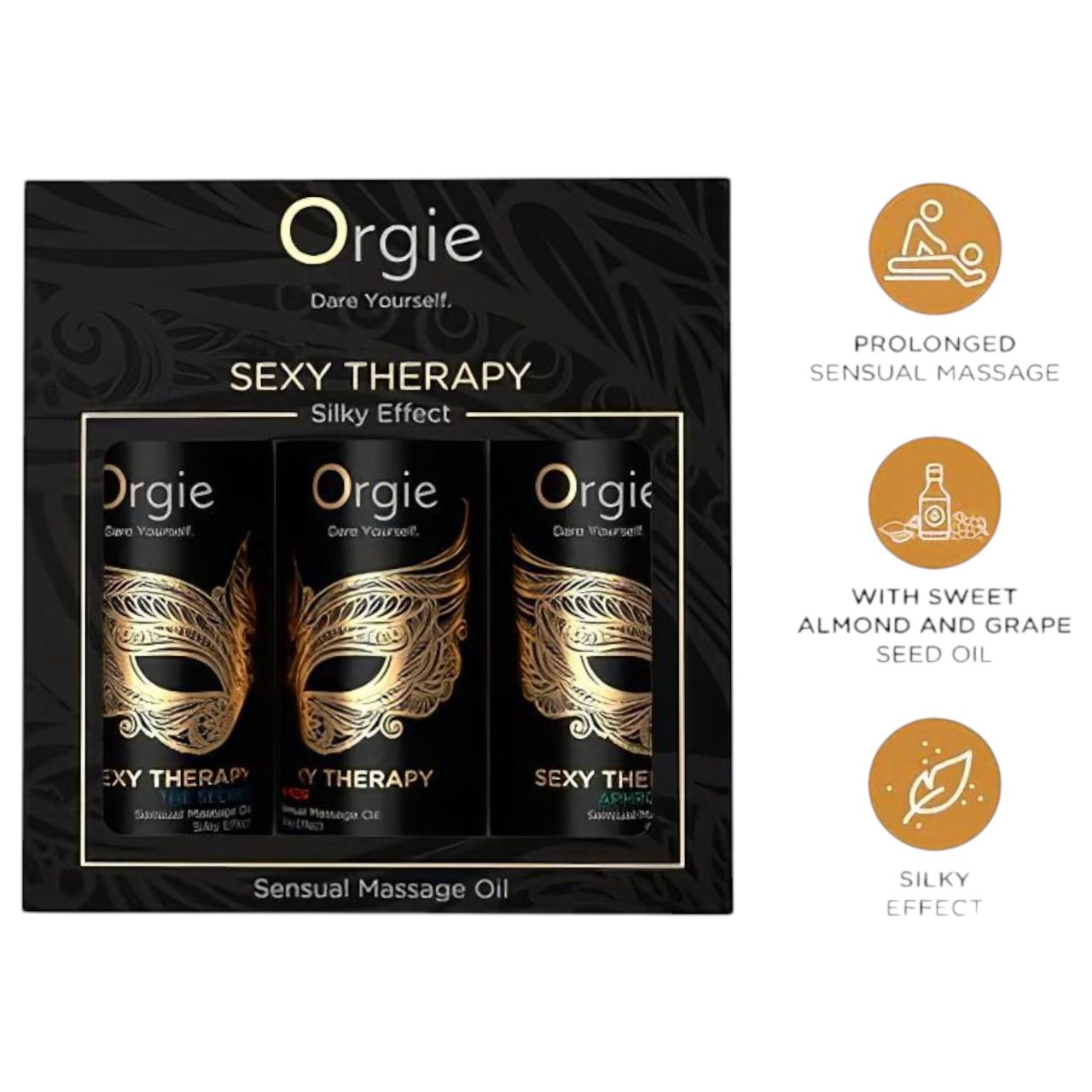 Orgie Sexy Therapy - érzéki masszázsolaj szett (3 × 30 ml) Orgie Sexy Therapy - érzéki masszázsolaj szett (3 × 30 ml)