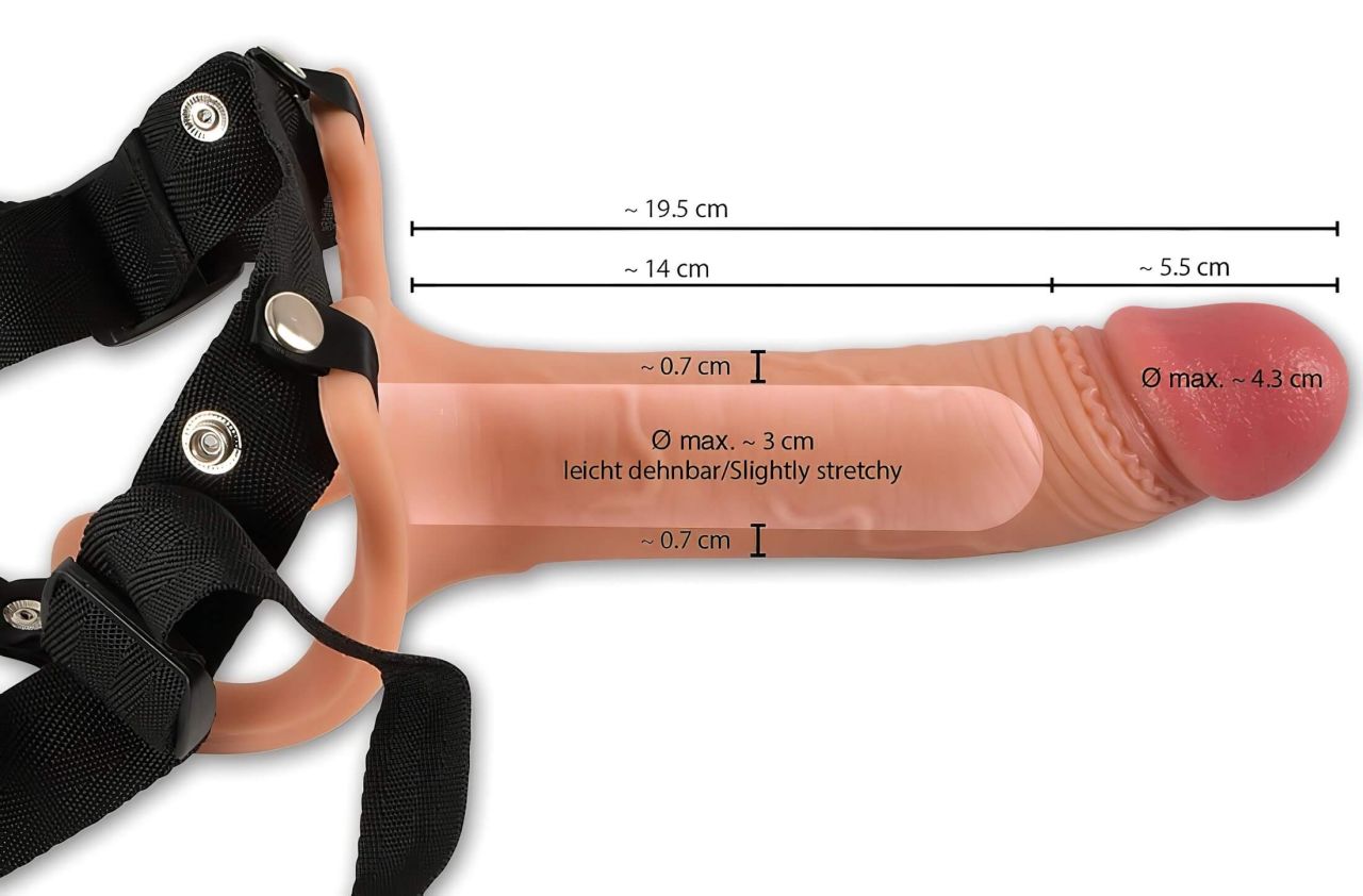 realistixxx Strap-on - felcsatolható, üreges dildó (testszínű)