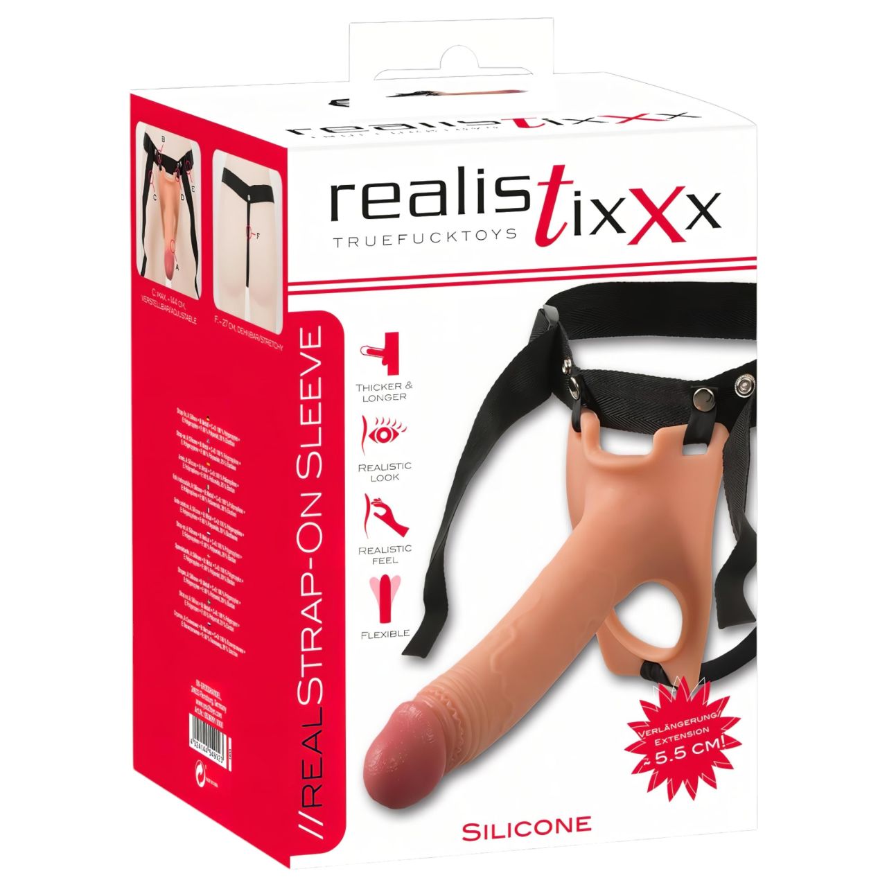 realistixxx Strap-on - felcsatolható, üreges dildó (testszínű)