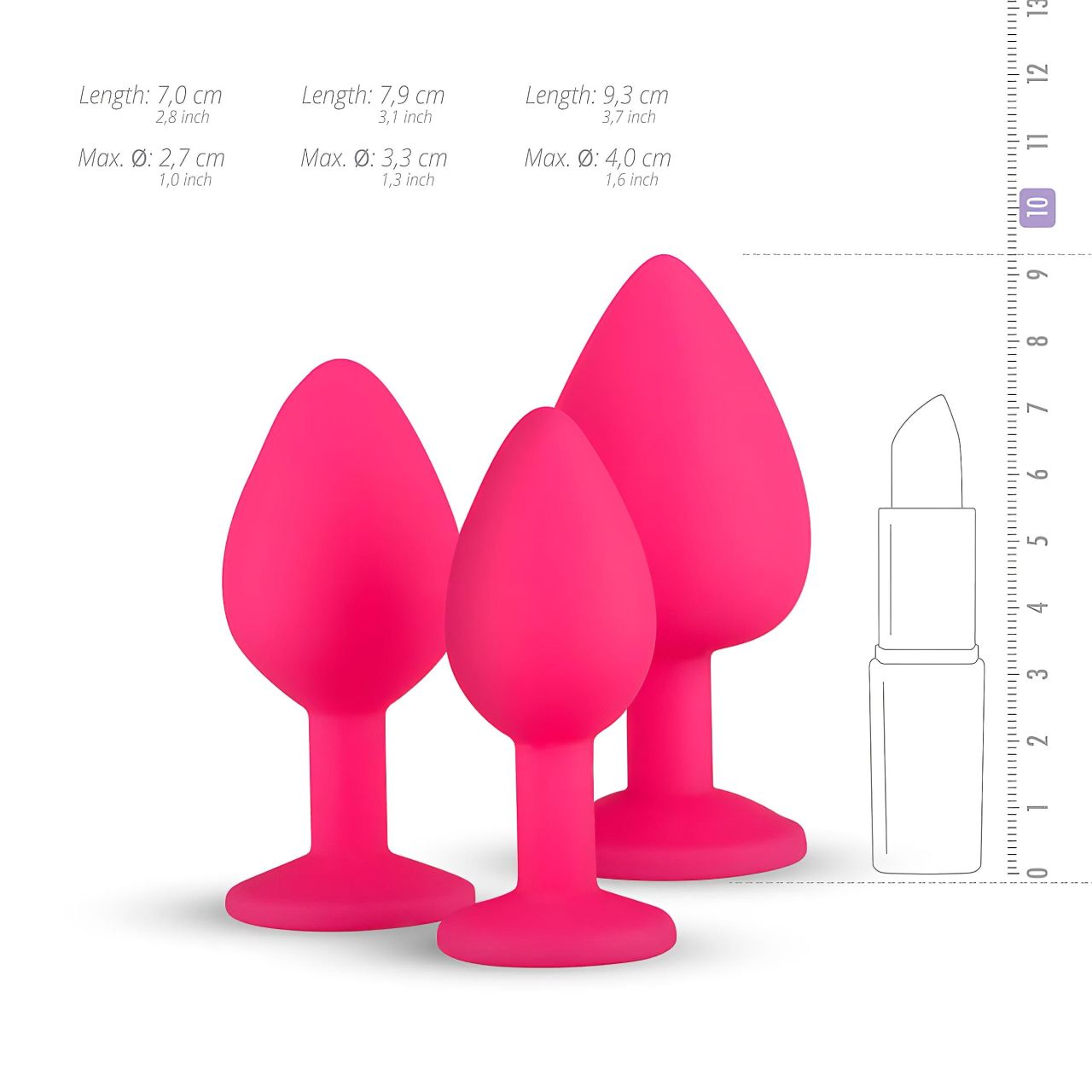 EasyToys Diamond - anál plug szett (pink) EasyToys Diamond - anál plug szett (pink)