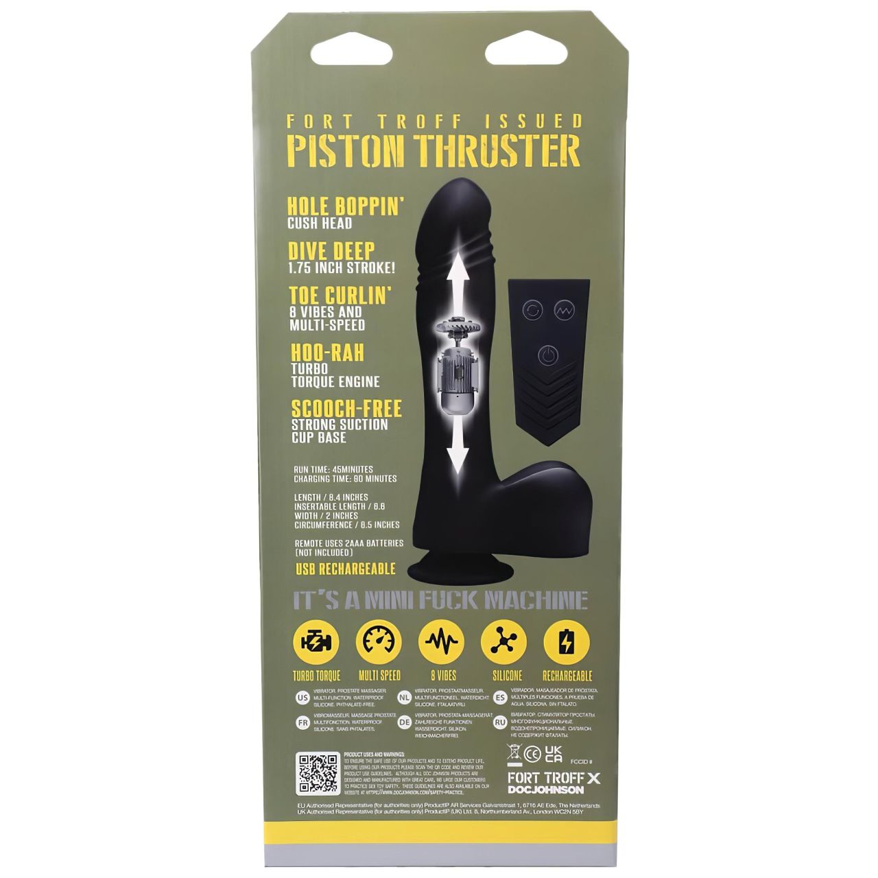 Doc Johnson Mini F-Machine Piston - rádiós lökő vibrátor (fekete) Doc Johnson Mini F-Machine Piston - rádiós lökő vibrátor (fekete)