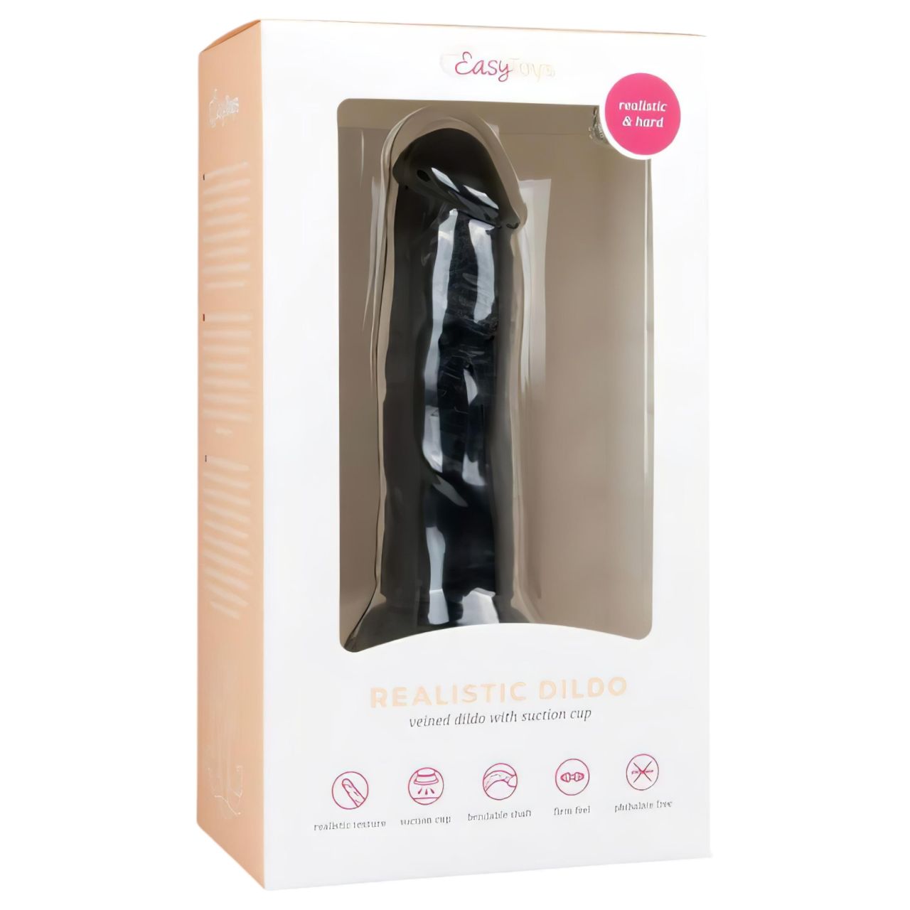 EasyToys - tapadókorongos élethű dildó (15,5 cm, fekete) EasyToys - tapadókorongos élethű dildó (15,5 cm, fekete)