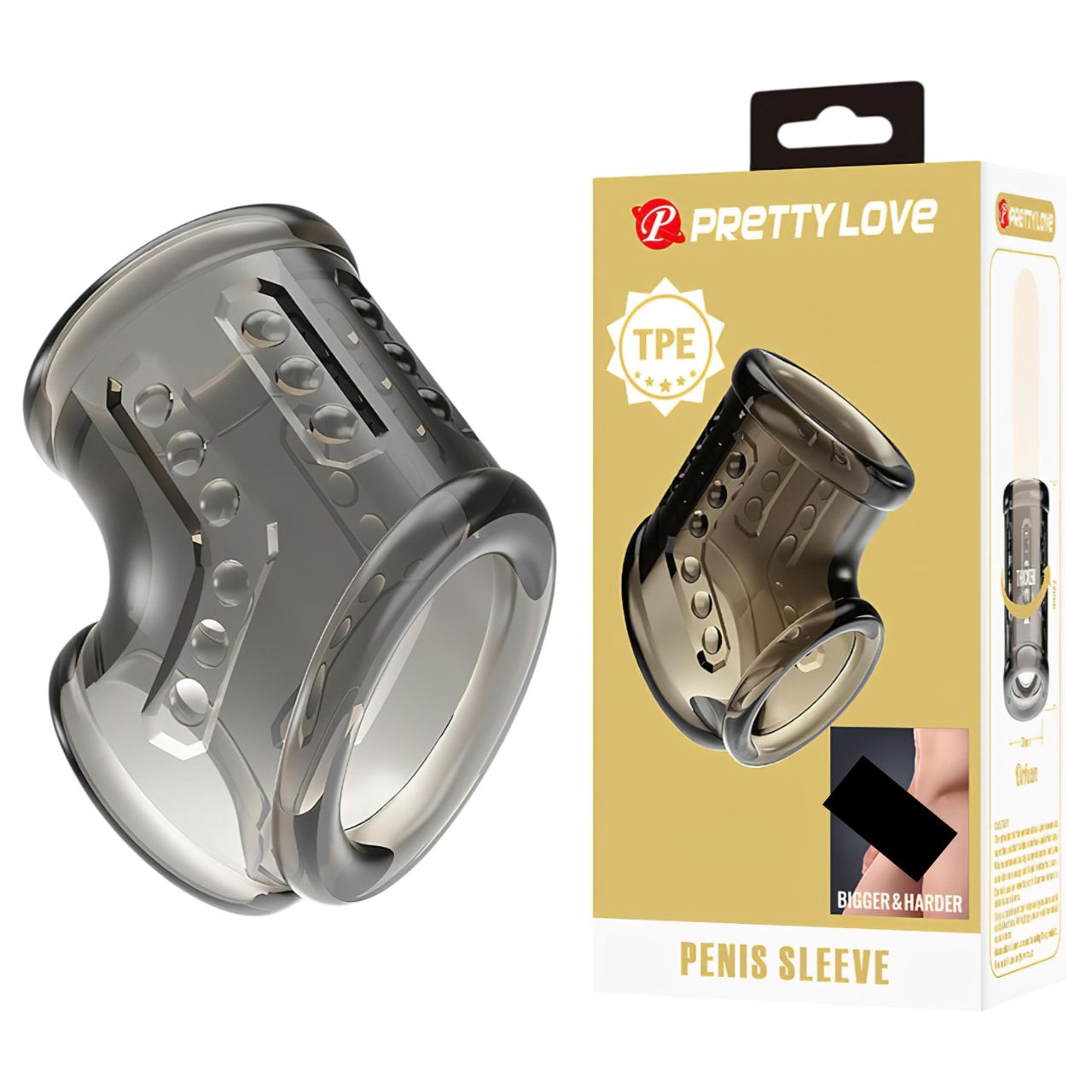 Pretty Love - pénisz- és heregyűrű (fekete)