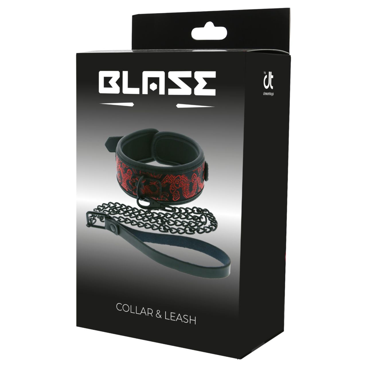 Dreamtoys Blaze - bondage nyakörv és póráz szett (fekete)