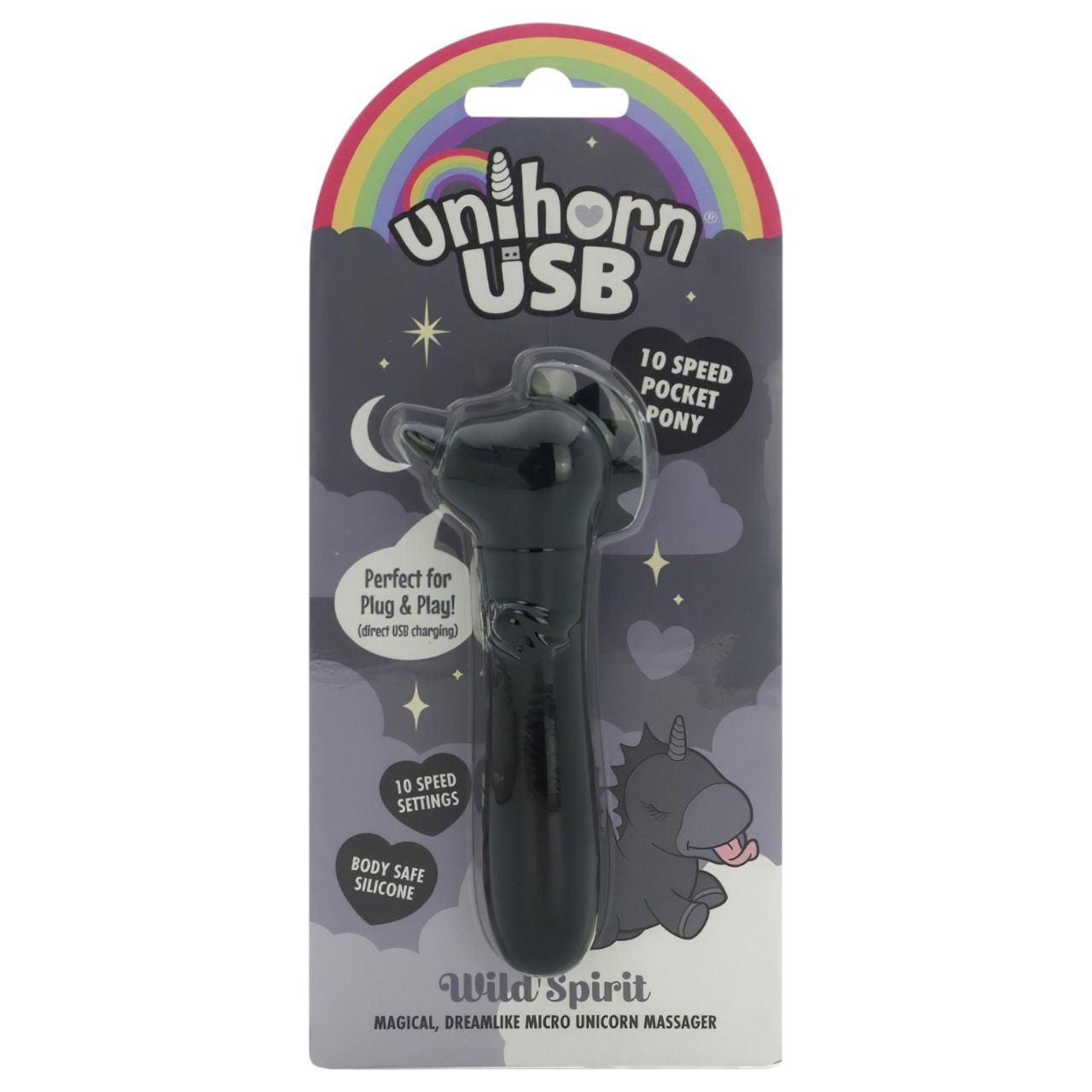Unihorn Wild Spirit - akkus minivibrátor (fekete)