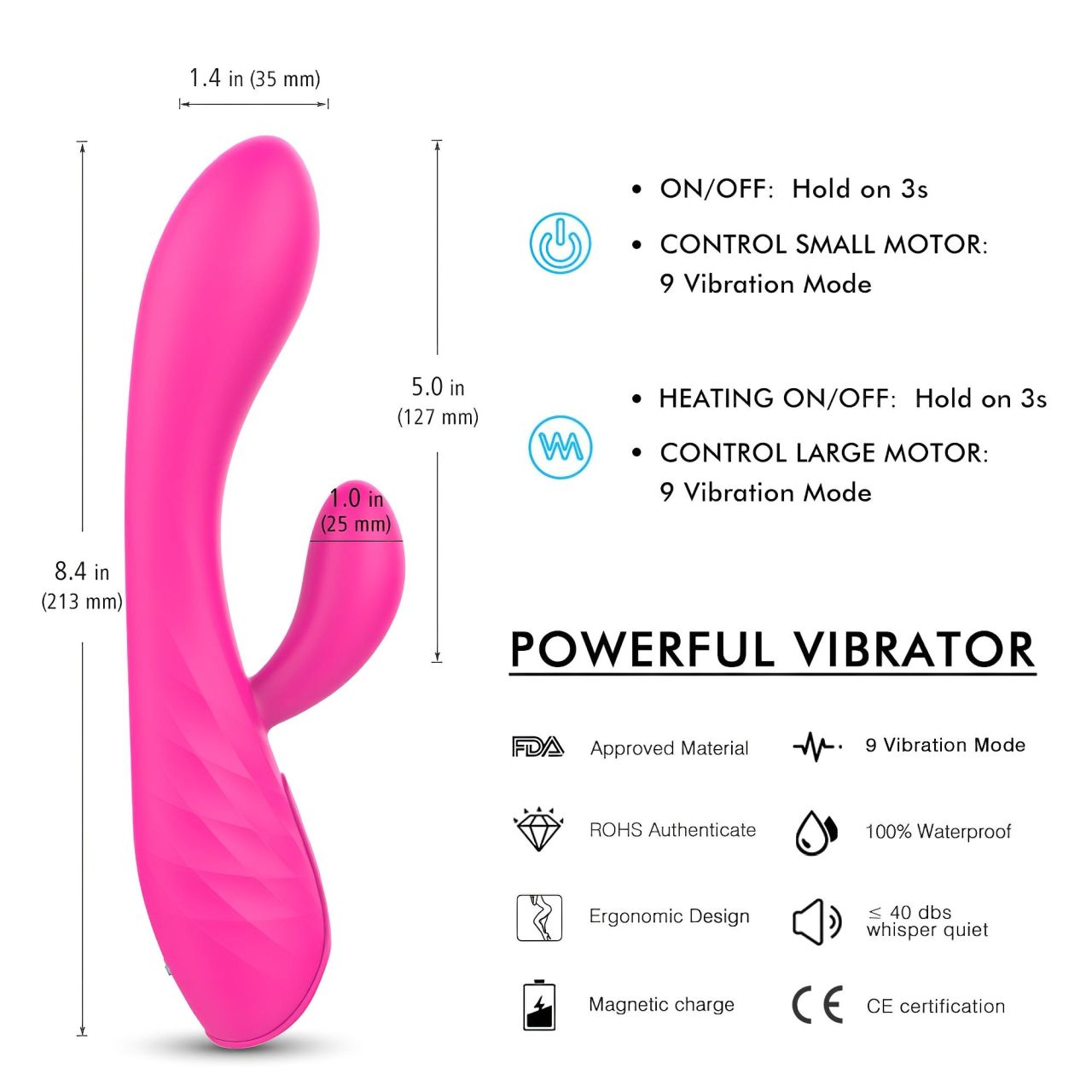 Sex HD Muses - akkus, vízálló melegítő vibrátor (pink) Sex HD Muses - akkus, vízálló melegítő vibrátor (pink)