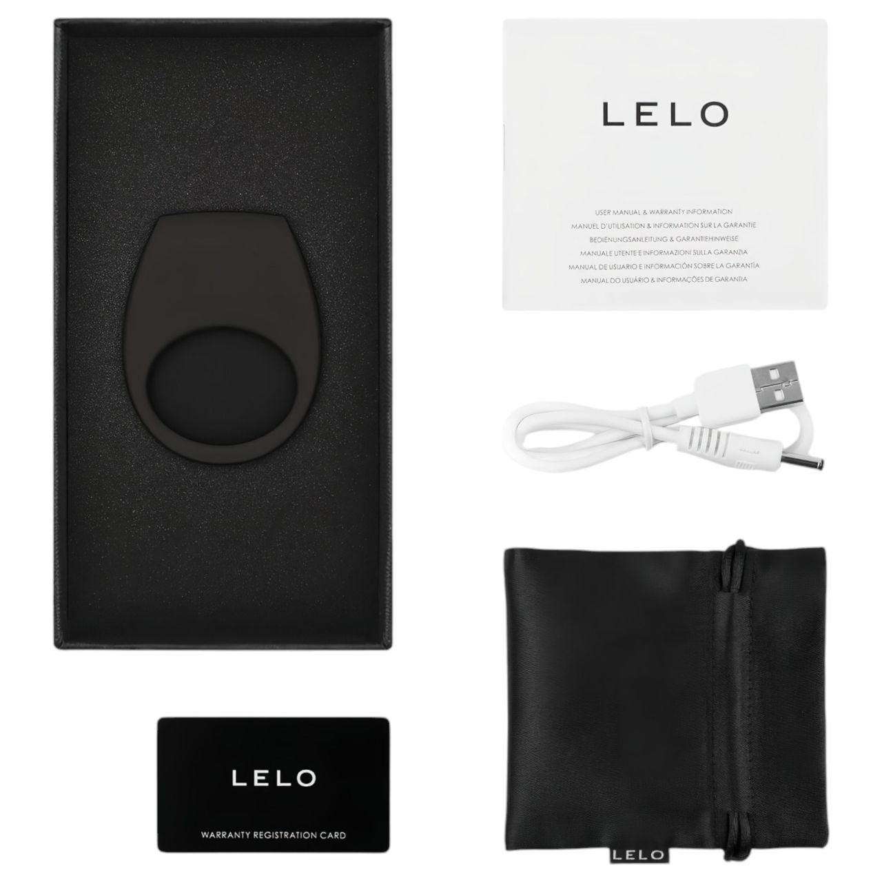 LELO Tor 3 - App-vezérelt vibrációs péniszgyűrű (fekete)