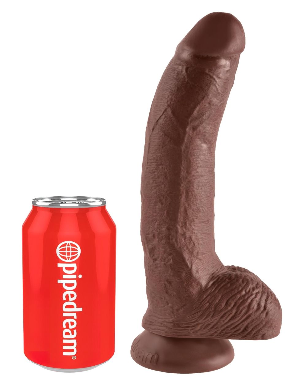 King Cock 9 - nagy tapadókorongos, herés dildó (23 cm, barna) King Cock 9 - nagy tapadókorongos, herés dildó (23 cm, barna)