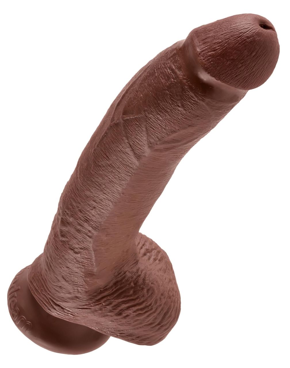 King Cock 9 - nagy tapadókorongos, herés dildó (23 cm, barna) King Cock 9 - nagy tapadókorongos, herés dildó (23 cm, barna)