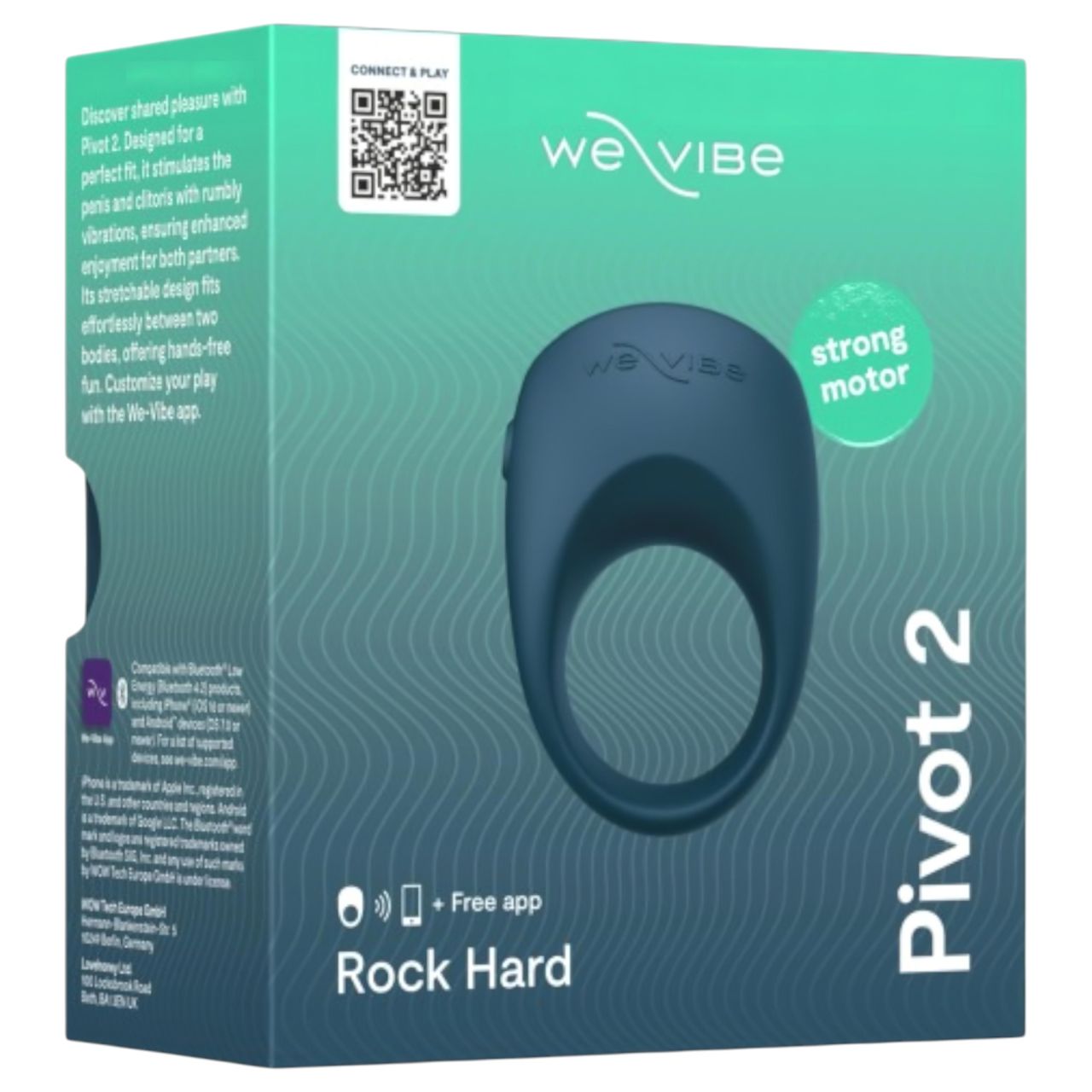 We-Vibe Pivot 2 - App-vezérelt vibrációs péniszgyűrű, férfiaknak (kék)