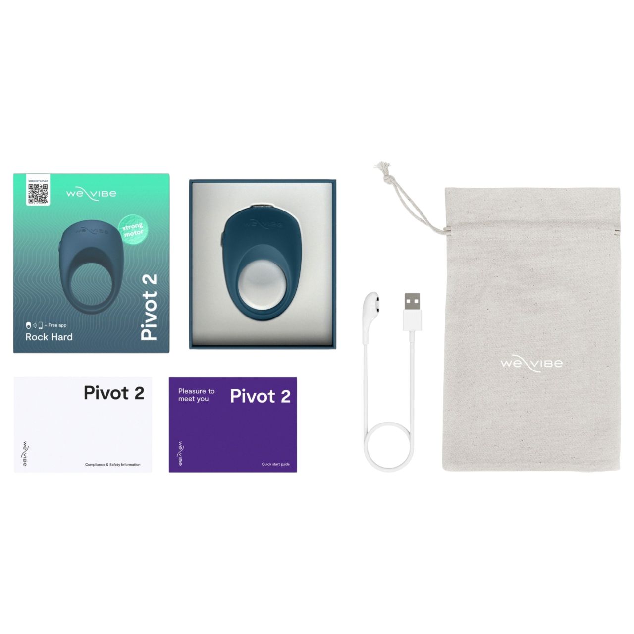We-Vibe Pivot 2 - App-vezérelt vibrációs péniszgyűrű (kék) We-Vibe Pivot 2 - App-vezérelt vibrációs péniszgyűrű (kék)