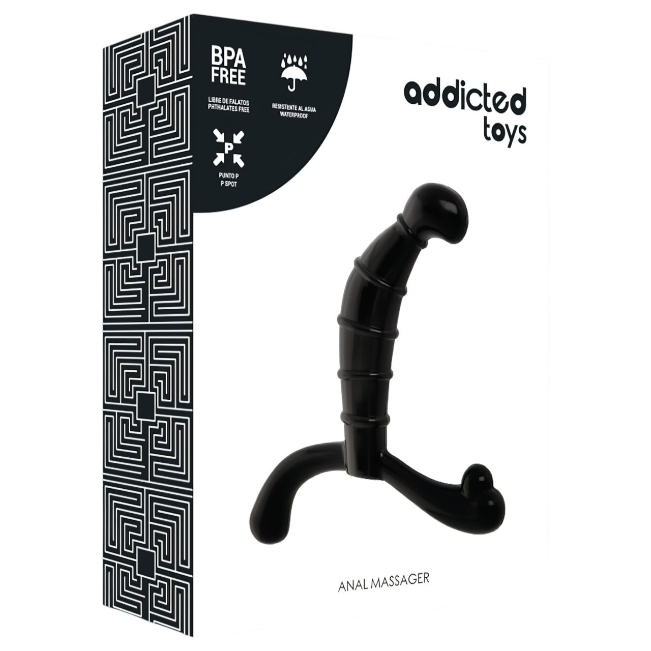 Addicted Toys - prosztata- és gátmasszírozó (fekete) - 11,3 cm