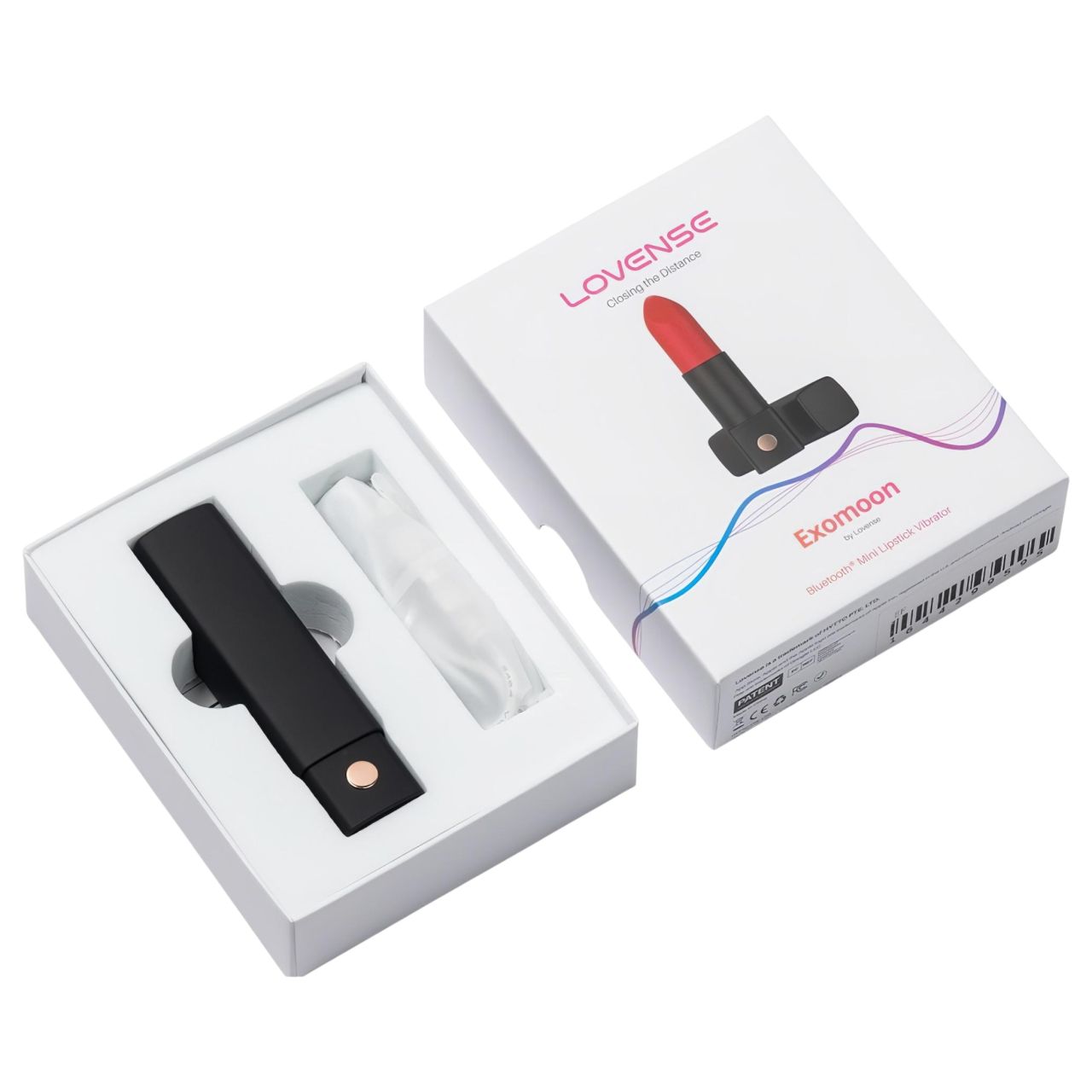 Lovense Exomoon - rúzs formájú mini vibrátor (fekete)