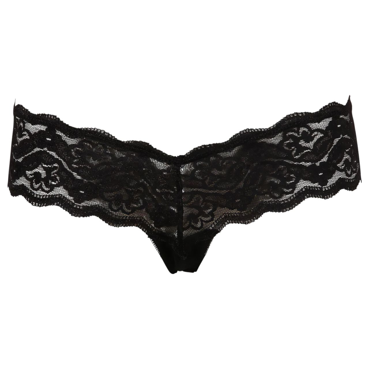 Cottelli - gyöngyös csipke tanga (fekete)