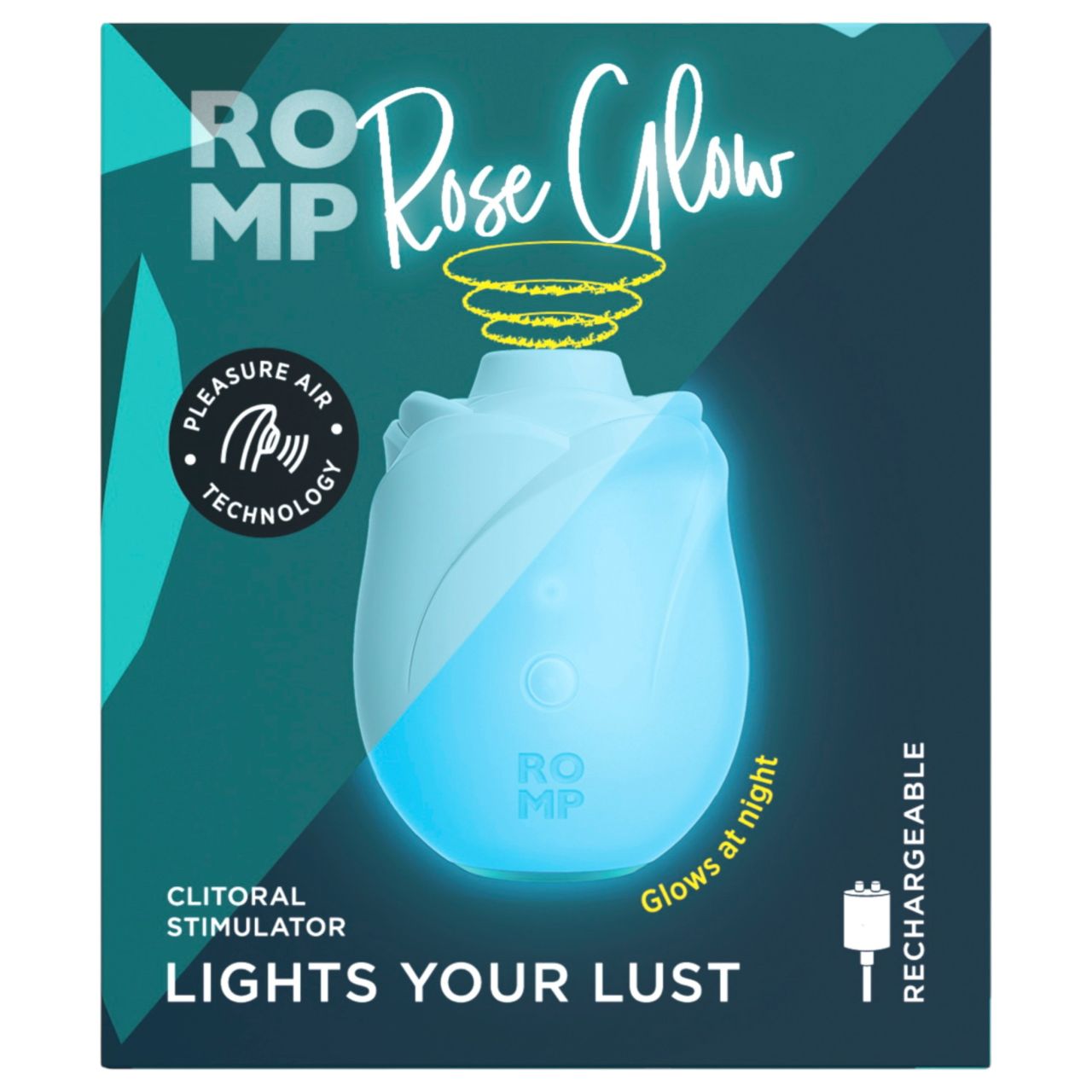ROMP Rose Glow - léghullámos csiklóizgató (kék)